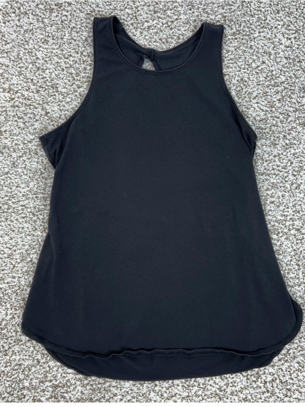 Lululemon Tank Top Womens Medium Black High Neck Open Back Yoga Gym Workout